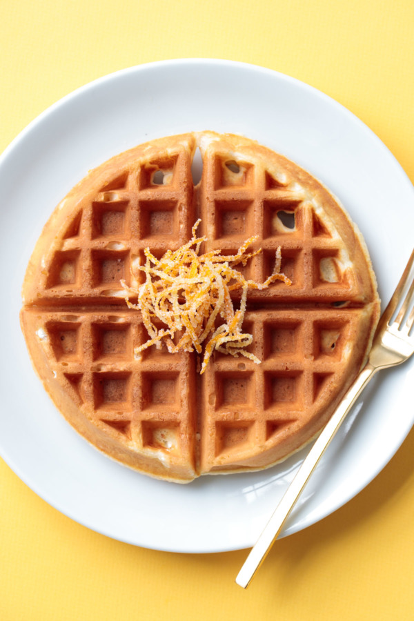Sunshine Waffles with Candied Citrus