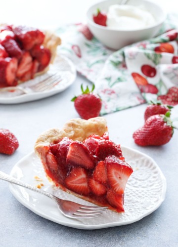 Fresh Strawberry Pie Recipe with a hint of rose that makes this the best strawberry pie ever!
