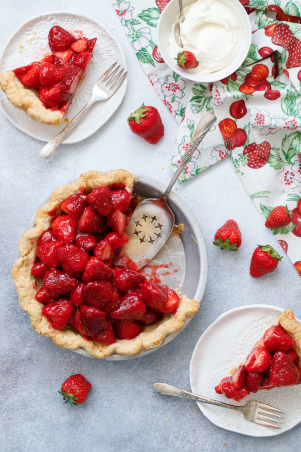 Grab a slice of Fresh Strawberry Rose Pie, top with a dollop of whipped cream and enjoy!