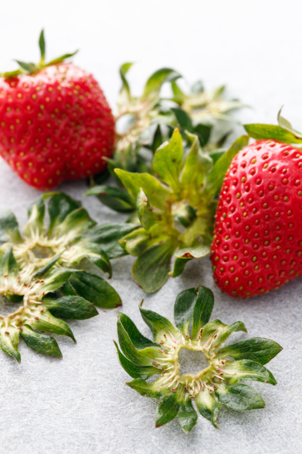 Strawberry hulls almost look like alien plants.