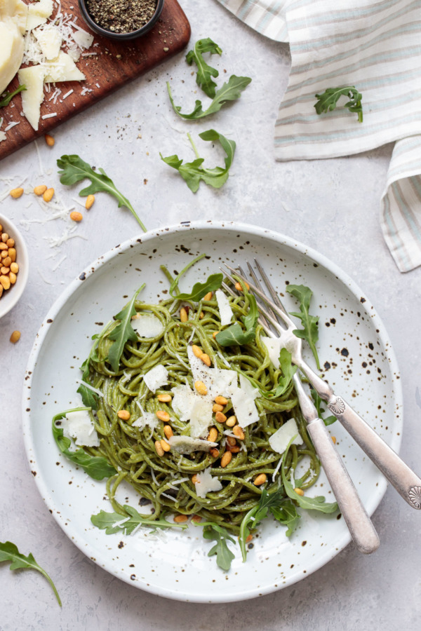 Arugula Cacio e Pepe with Homemade Arugula Spaghetti Recipe