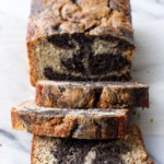 Slices of Black Sesame Swirl Banana Bread