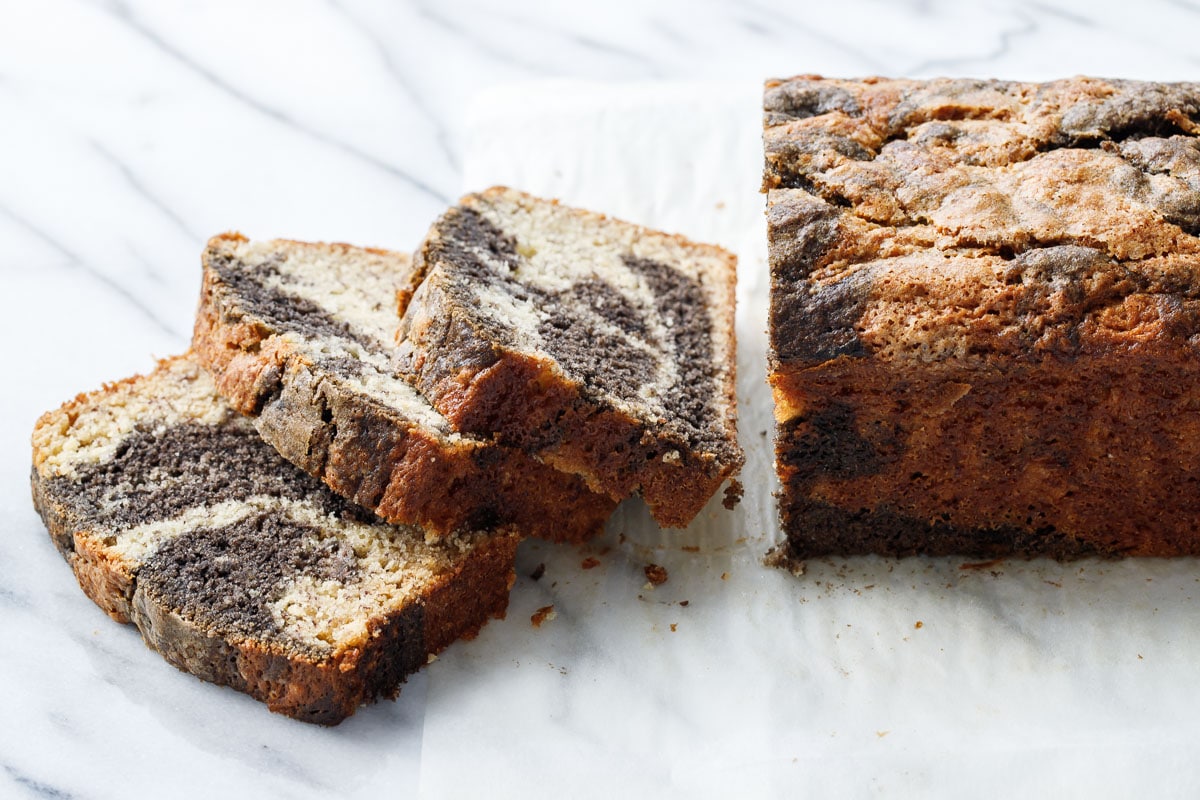 Black Sesame Swirl Banana Bread