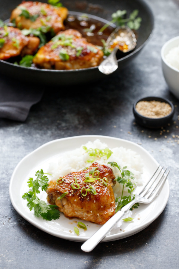 Honey Sriracha Chicken Thighs | Love and Olive Oil