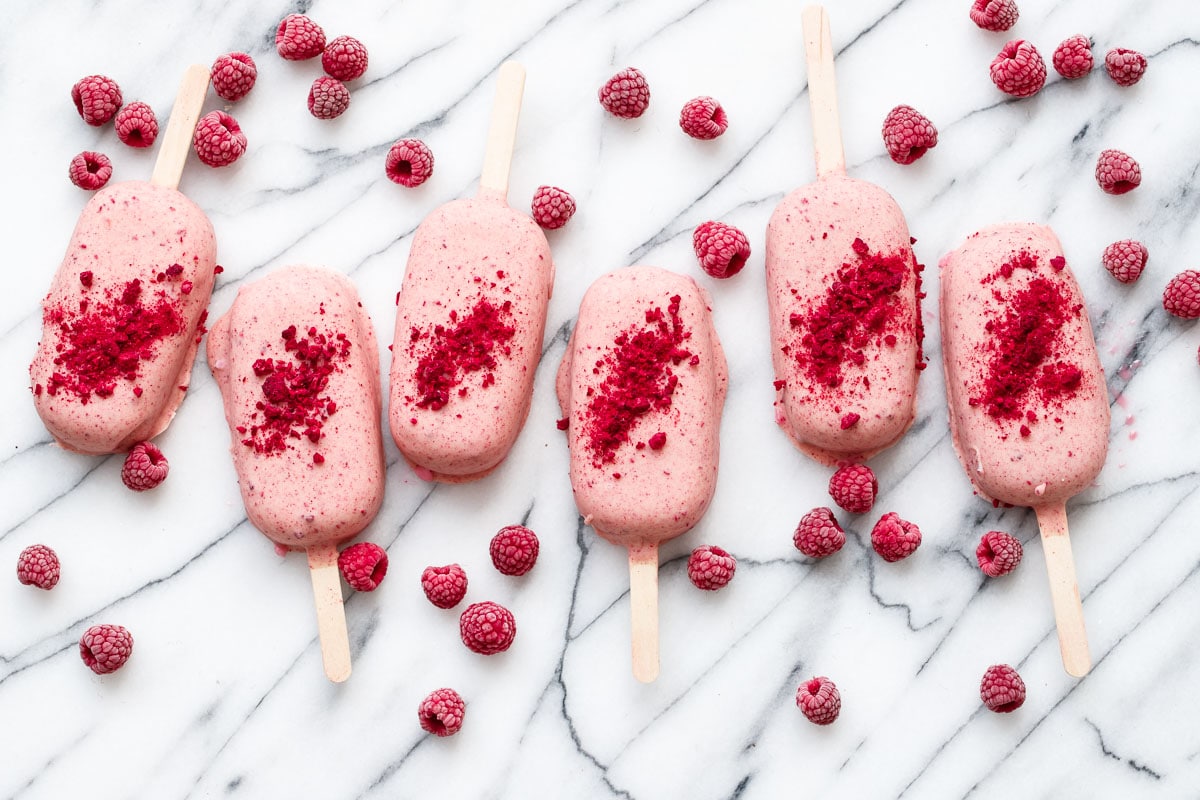 Raspberry White Chocolate Ice Cream Pops