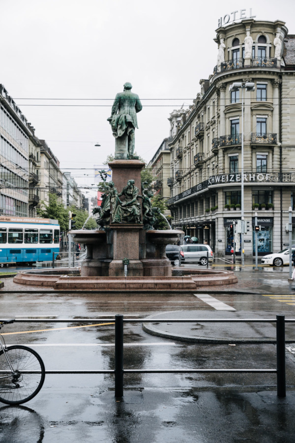 Zurich, Switzerland in the rain