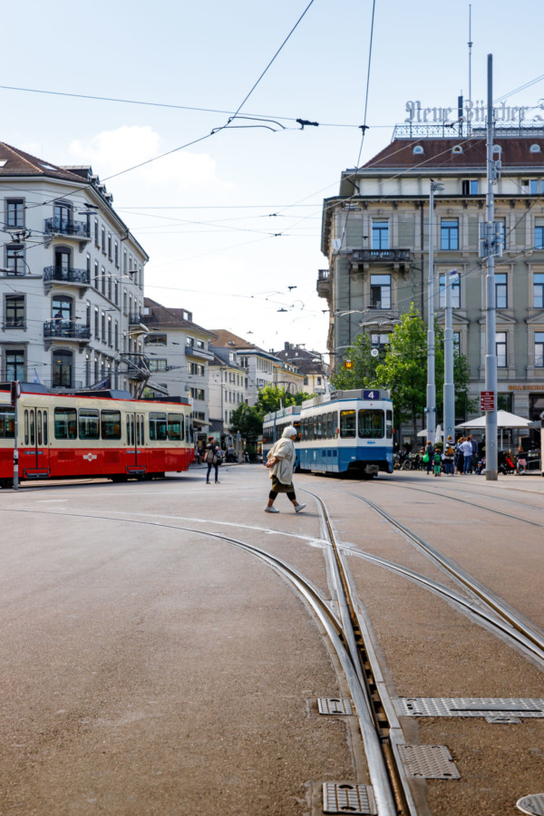 Trolley cars in Zurich, Switzerland