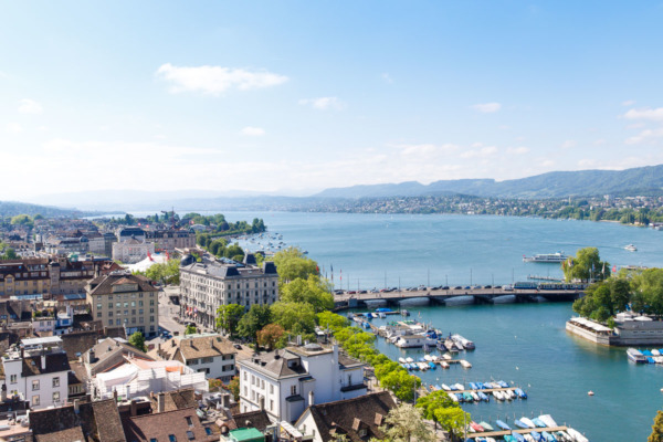 View from the top of the tower of Grossmünster, Zurich, Switzerland