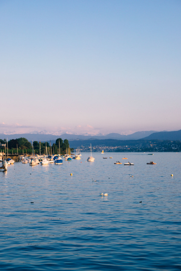 Sunset along Lake Zurich, Switzerland