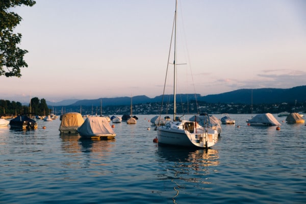 Sunset along Lake Zurich, Switzerland