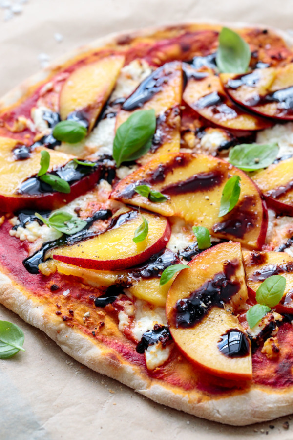 Peach, Goat Cheese & Balsamic Pizza Recipe