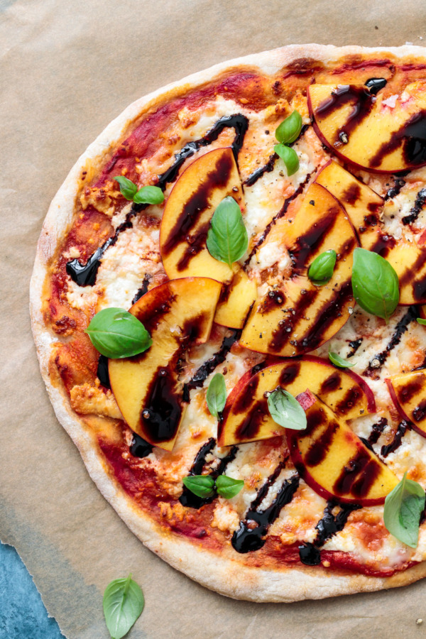 Peach, Goat Cheese & Balsamic Pizza