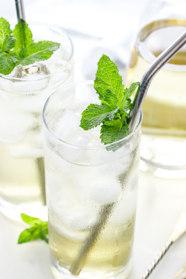 Fresh Mint Iced Tea with Vanilla Mint Sugar Syrup