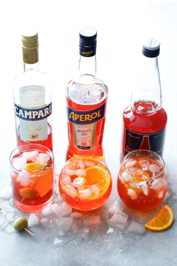 A Classic Italian Spritz Cocktail can be made with the aperitif of your choice!