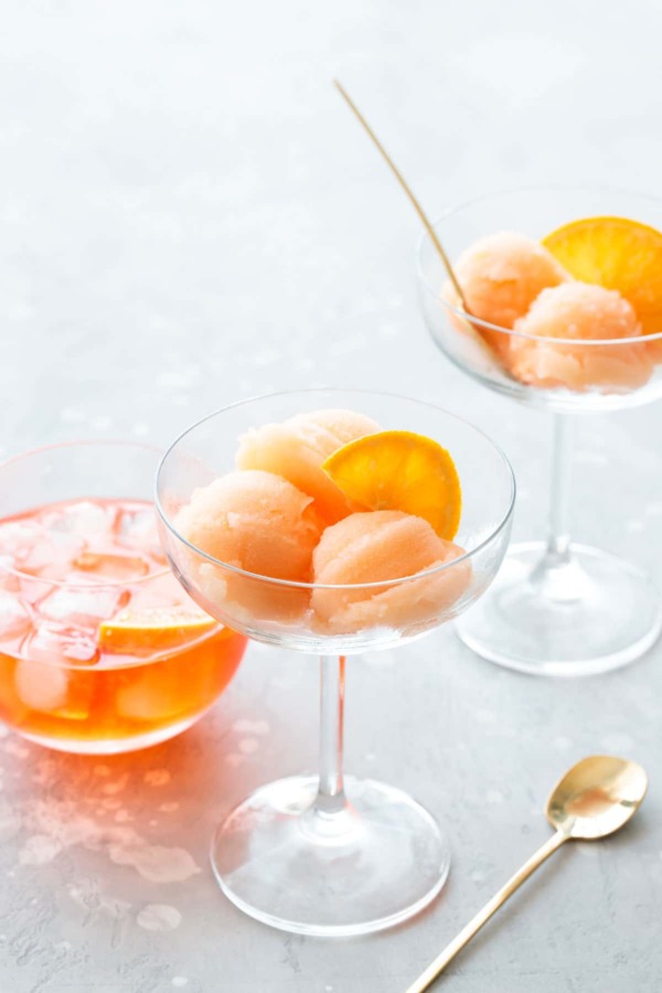 Spritz Sorbet - Your favorite summer cocktail churned into a refreshing sorbet!