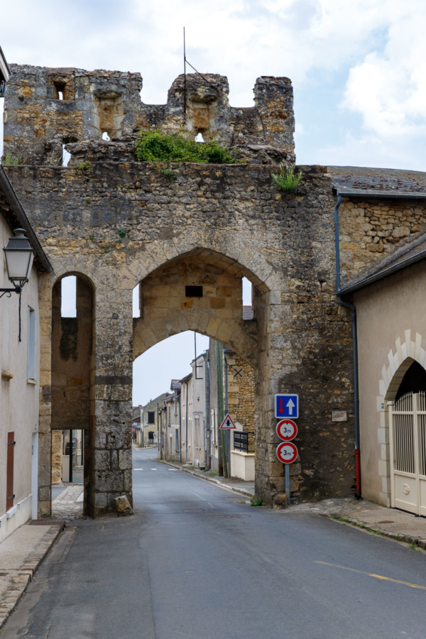 Medieval city gates in Montreuil-Bellay, France