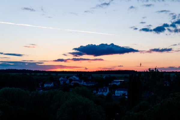 Sunset in Montreuil-Bellay, France