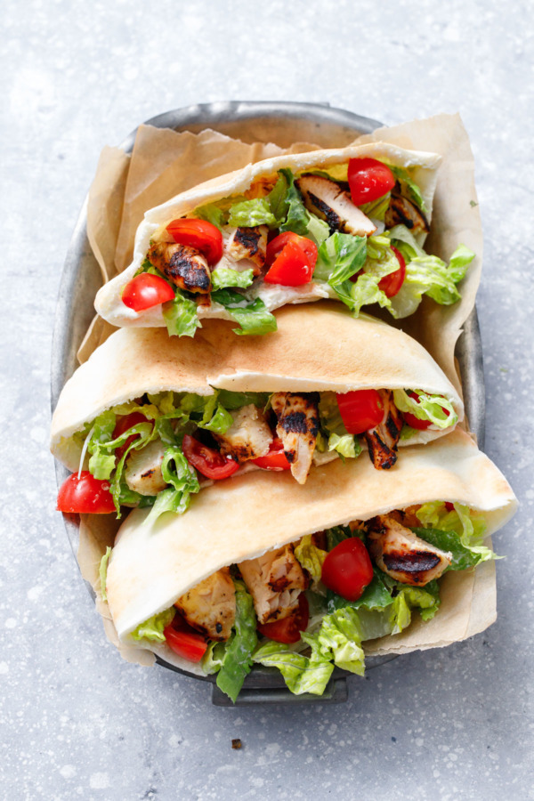 Grilled Chicken Caesar Salad Pita Recipe