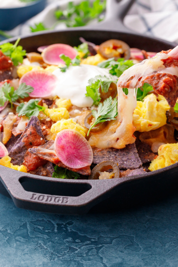How to make Breakfast Nachos with Scrambled eggs and homemade ranchero sauce