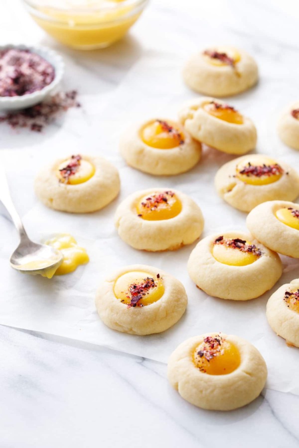 Mango Thumbprints with Spicy Hibiscus Sugar