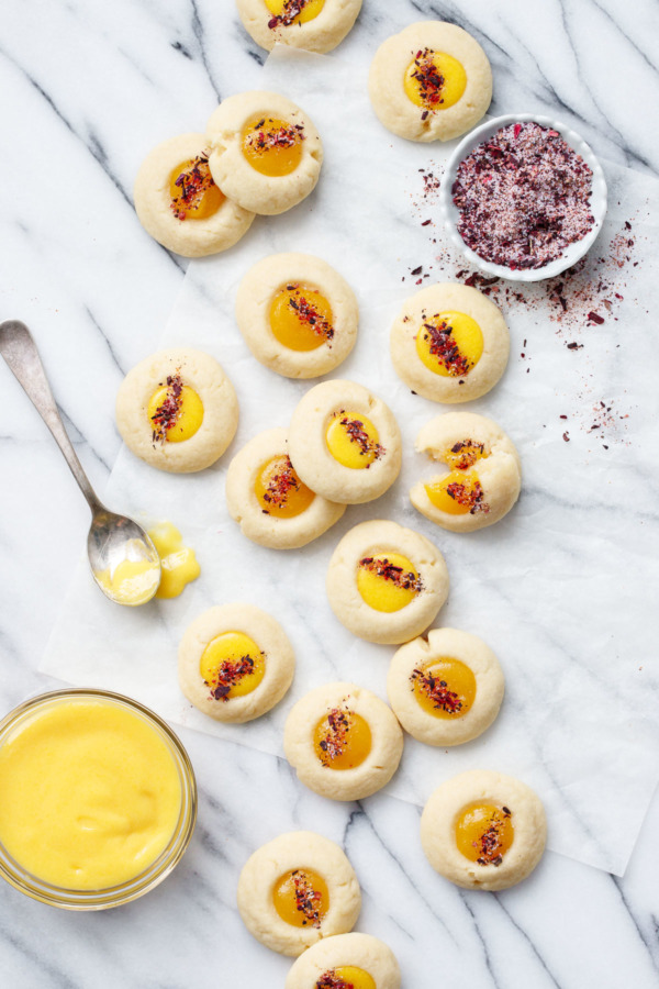 Mango Thumbprints with Spicy Hibiscus Sugar