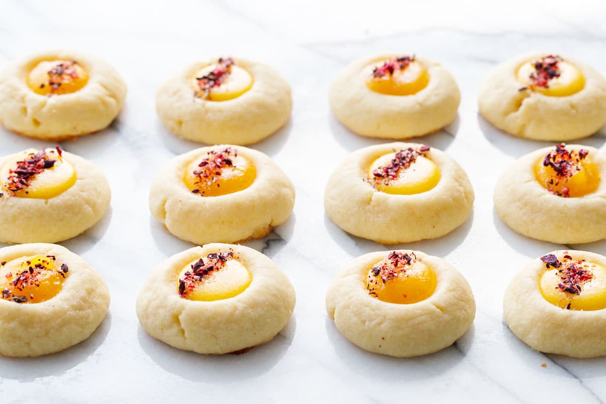 Mango Thumbprints with Spicy Hibiscus Sugar