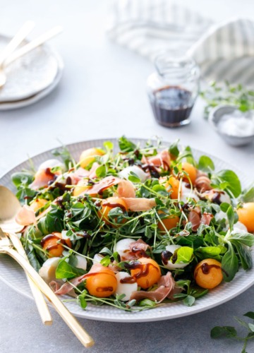 Prosciutto & Melon Salad with Balsamic Vinaigrette