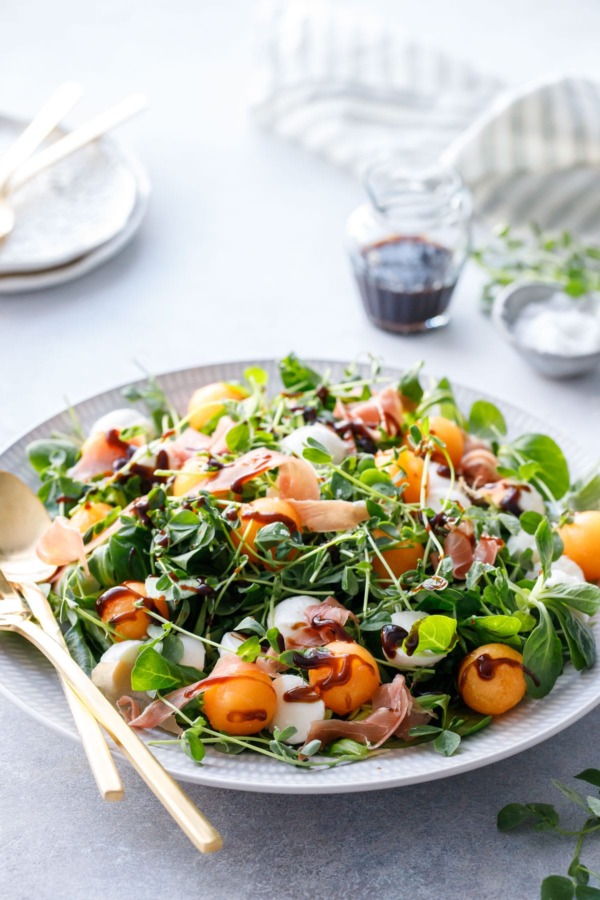 Prosciutto & Melon Salad with Balsamic Vinaigrette