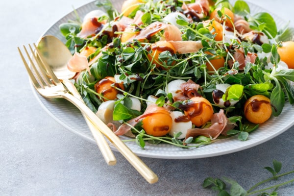 Prosciutto & Melon Salad with Balsamic Vinaigrette