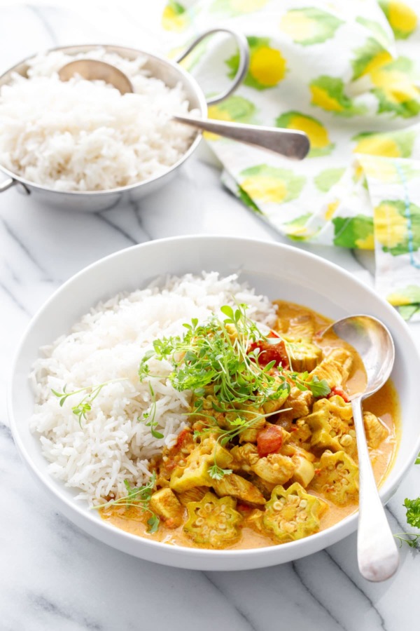 Vadouvan Chicken Curry Recipe with Smoked Basmati Rice