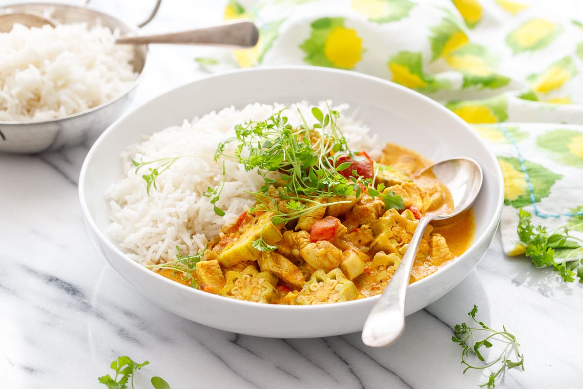 Vadouvan Chicken Curry with Smoked Basmati Rice