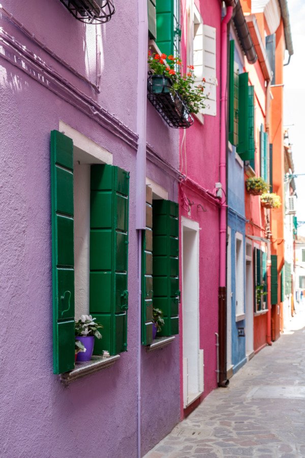 Pastel colored houses, Burano, Italy