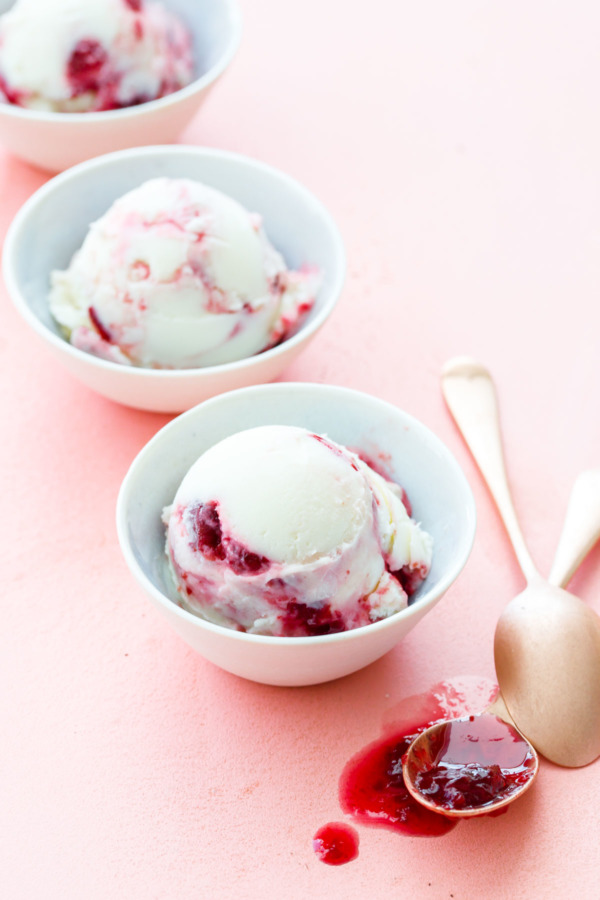 Sour Cherry Frozen Yogurt - Easy to make homemade recipe!