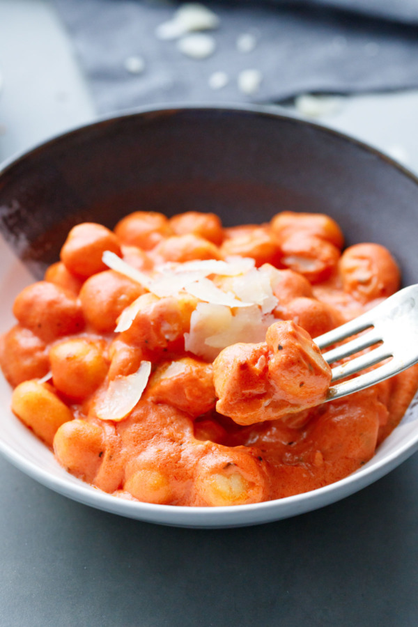 Velvety smooth tomato vodka sauce with mini gnocchi