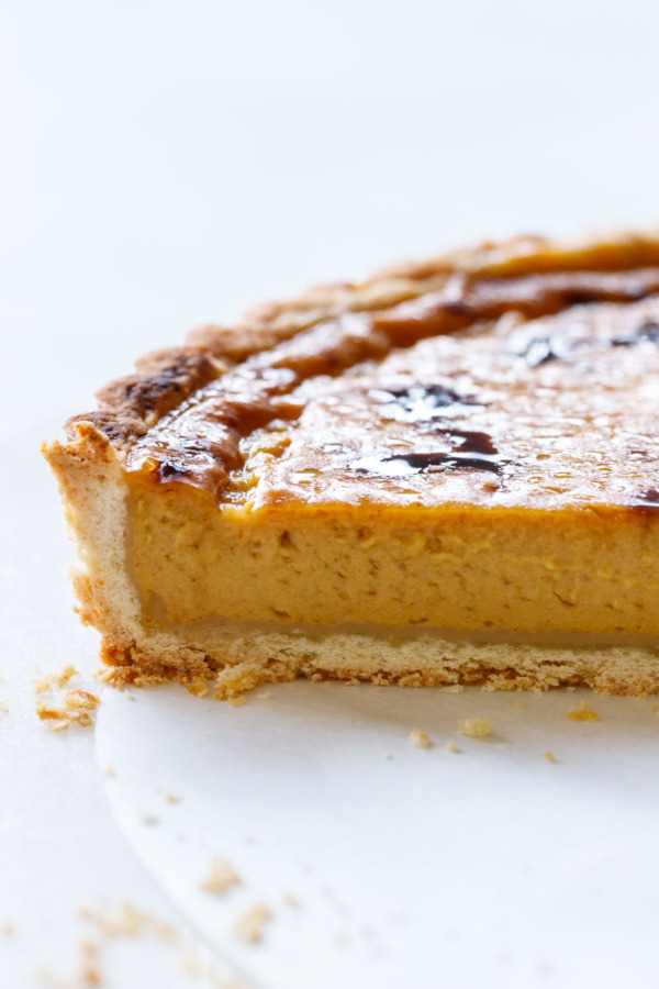 The texture of this Pumpkin Custard Tart is superb, lighter and creamier than your classic pumpkin pie.