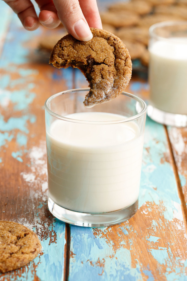 Chewy Molasses Chocolate Chip Cookies, just add a tall glass of milk!