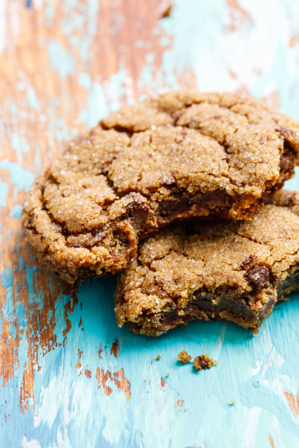 Take a bite out of one of these Chewy Molasses Chocolate Chip Cookies