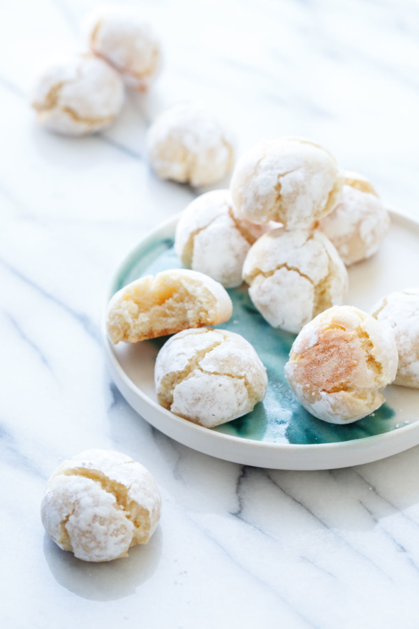 Plate of Soft Amaretti Cookies