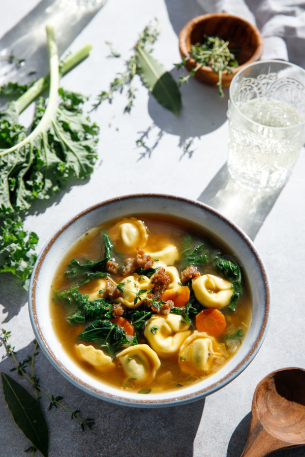 Tortellini Soup with Sausage and Kale Recipe