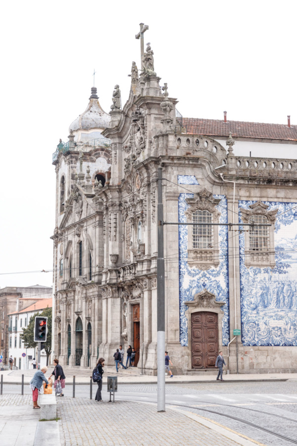 Beautiful blue tile mural in Porto, Portugal