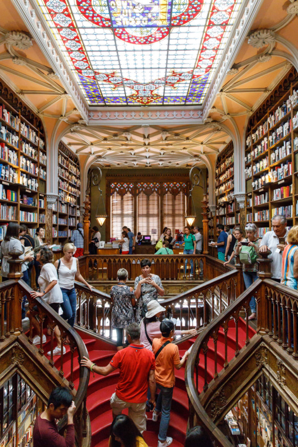 The famous Livraria Lello bookstore in Porto, Portugal