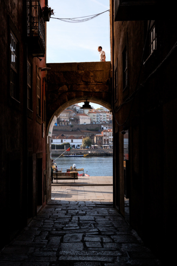 Looking out towards the Duoro River, Porto, Portugal