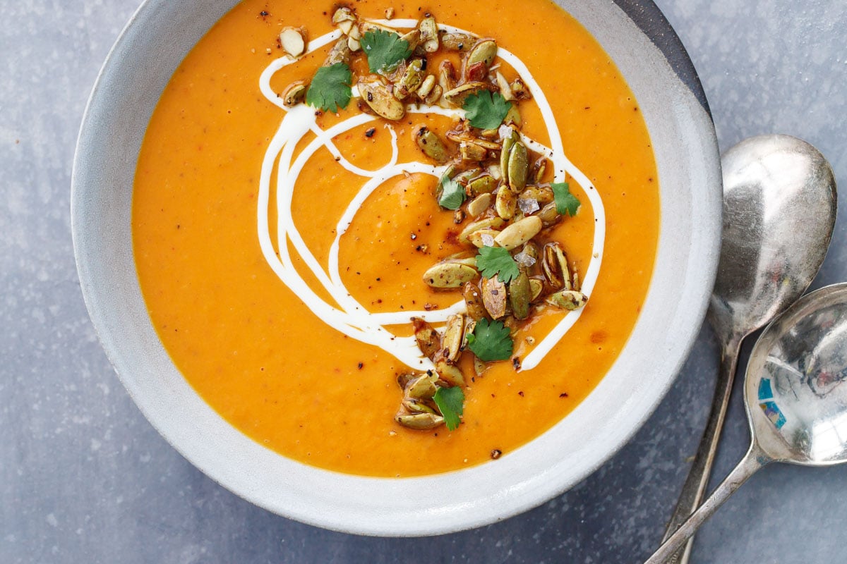 Creamy Butternut Squash Soup With Orange And Saffron Love And Olive Oil