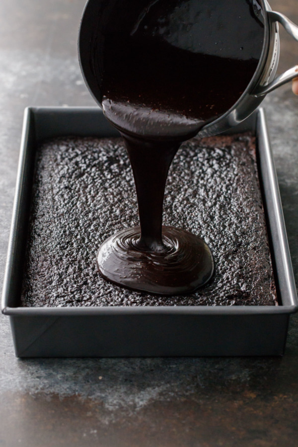 The chocolate glaze is ultra dark and rich, somewhere between a sweet glaze and a rich chocolate ganache.