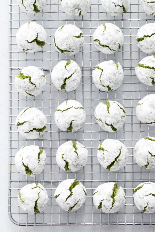 Soft Matcha Amaretti Cookies