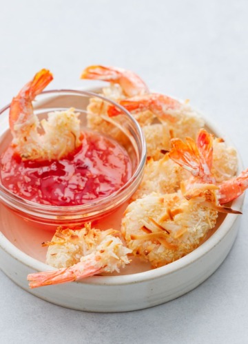 Oven-fried Coconut Shrimp with sweet chili dipping sauce