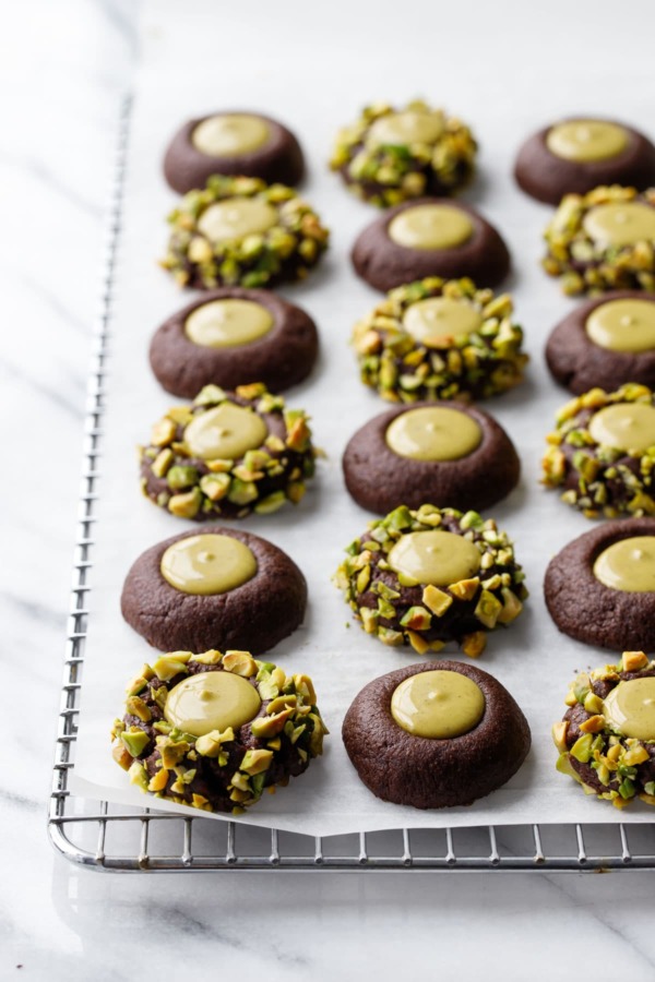 Chocolate Pistachio Cream Thumbprint Recipe