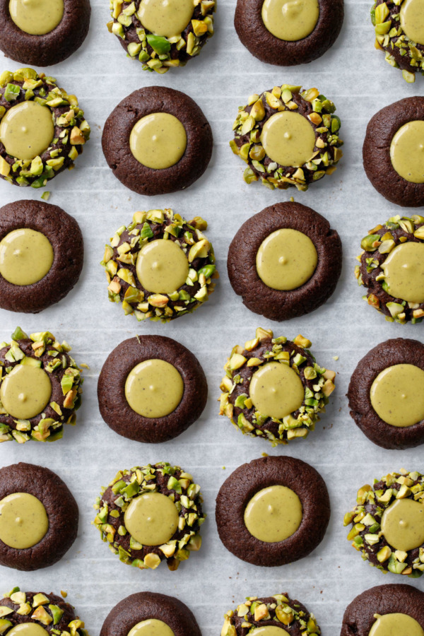 Chocolate Pistachio Cream Thumbprints