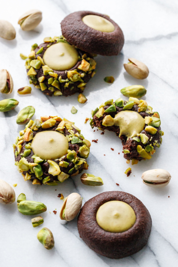 Chocolate Pistachio Cream Thumbprints