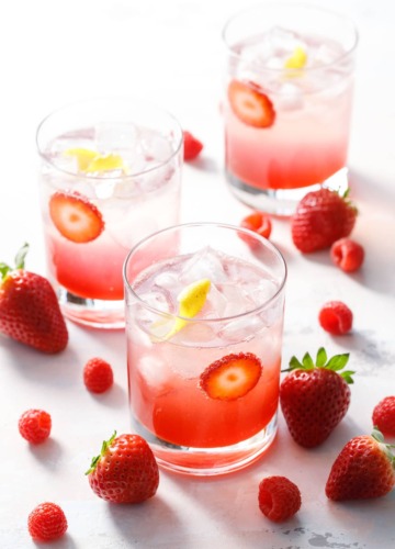 Strawberry Elderflower Shrub Mocktail recipe